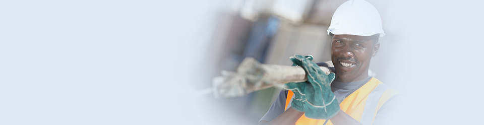 Contractor carrying metal poles